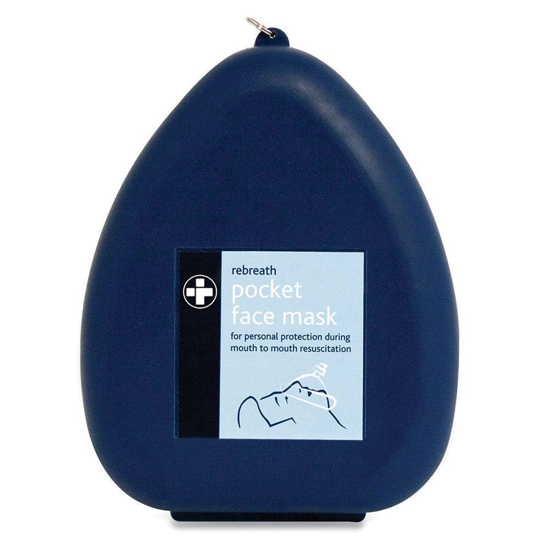 Reliance Medical Medical - Rebreath Pocket Face Mask With Valve For CPR For Personal Protection During Mounth To Mounth Resuscitation In A Blue Clamshell Case - Perfect for First Aiders - NewNest Australia