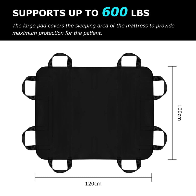 [Hole] Transfer Board For Patient Lifter, Patient Transfer Board With Eight Handles, Suitable For Overweight People, Elderly People And Patients Who Need To Be Transferred (Black 48 X 40 Inches) - NewNest Australia