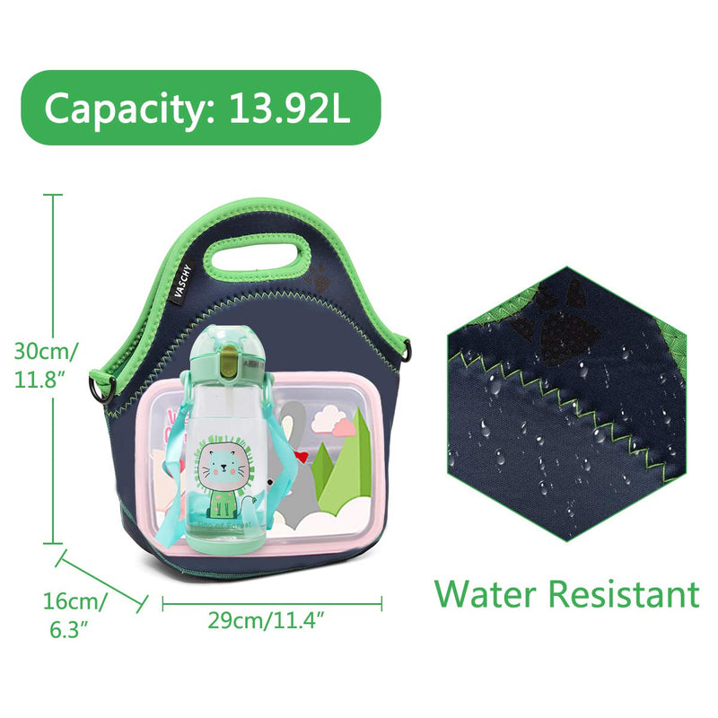 NewNest Australia - Lunch Bag for Kids,VASCHY  Insulated Neoprene Lightweight Lunch Box Bag for Children Boys and Girls School Daycare Kindergarten Dinosaur 