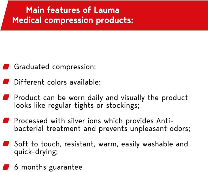 Lauma Medical, 23-32 mmHg Compression Tights Class 2 with Closed Toe, Varicose Veins, Frequent Swelling in Legs, Pain in Calves and Feet Beige XL Size, Long - NewNest Australia