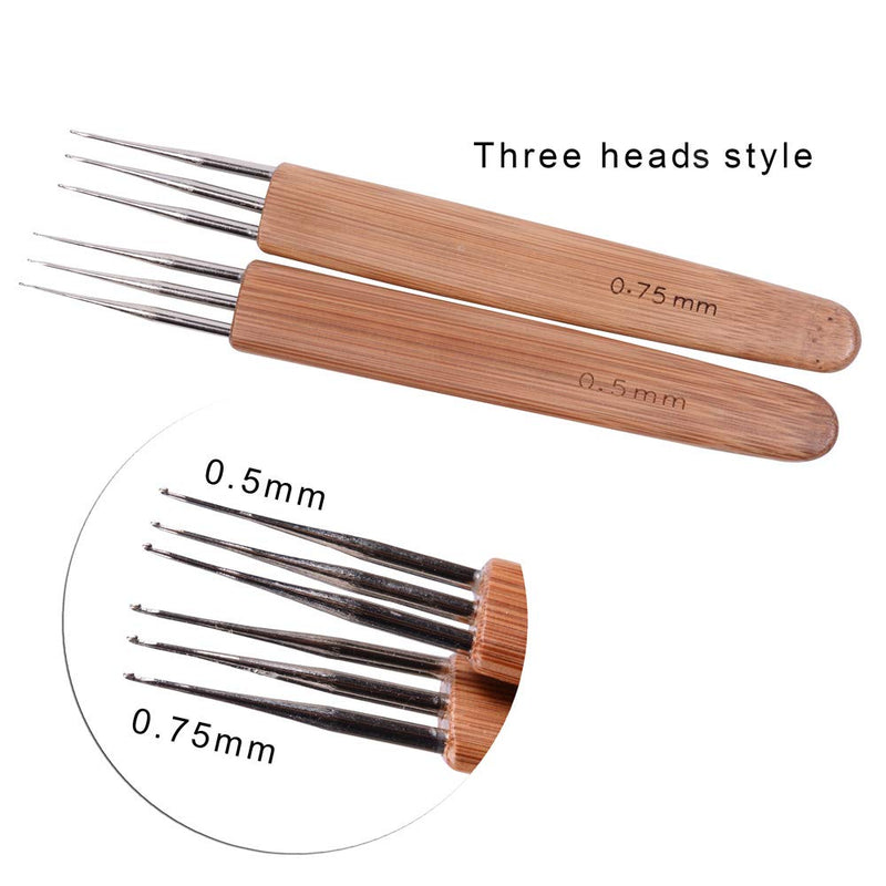 3pcs/set Dreadlock Crochet Hook for Hair Dreadlock Needle Tool for Braid Craft Dread locks Crochet Needles 0.5mm (1 Hook 2 Hooks 3 Hooks) - NewNest Australia