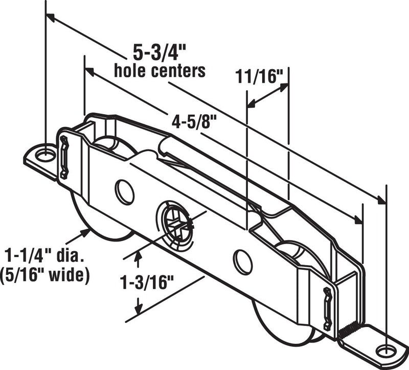 Prime-Line Products D 1780 Sliding Door Tandem Roller Assembly, 1-1/4-Inch Ball Bearing, Stainless - NewNest Australia