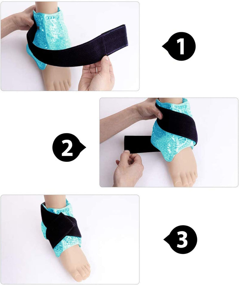 Ankle/Sport Foot Ice Therapy Wrap,Hot Cold Ice Gel Pack with Adjustable Brace for Sprained Ankles, Plantar Fasciitis, Achilles,tendonitis, and Swelling Feet,Microwaveable, Freezable and Reusable - NewNest Australia