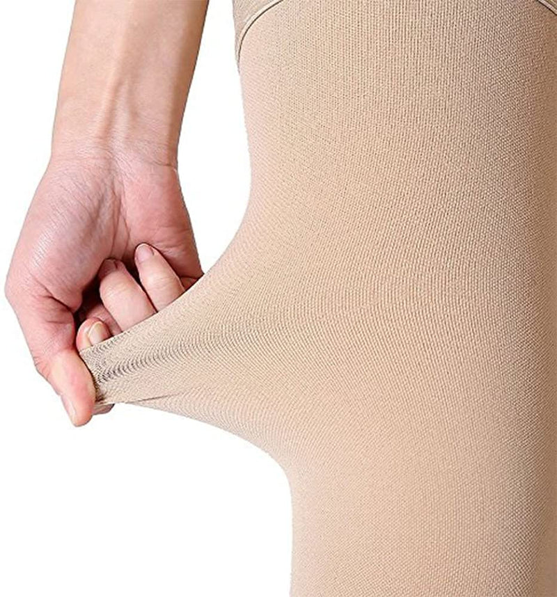 PEDIMEND Compression Thigh Highs Open Toe Stockings (1PAIR – 2PCS) | Anti-Fatigue Slimming Compression Socks | Best Leg Support Hose for Varicose Vein Treatment (BEIGE) - NewNest Australia