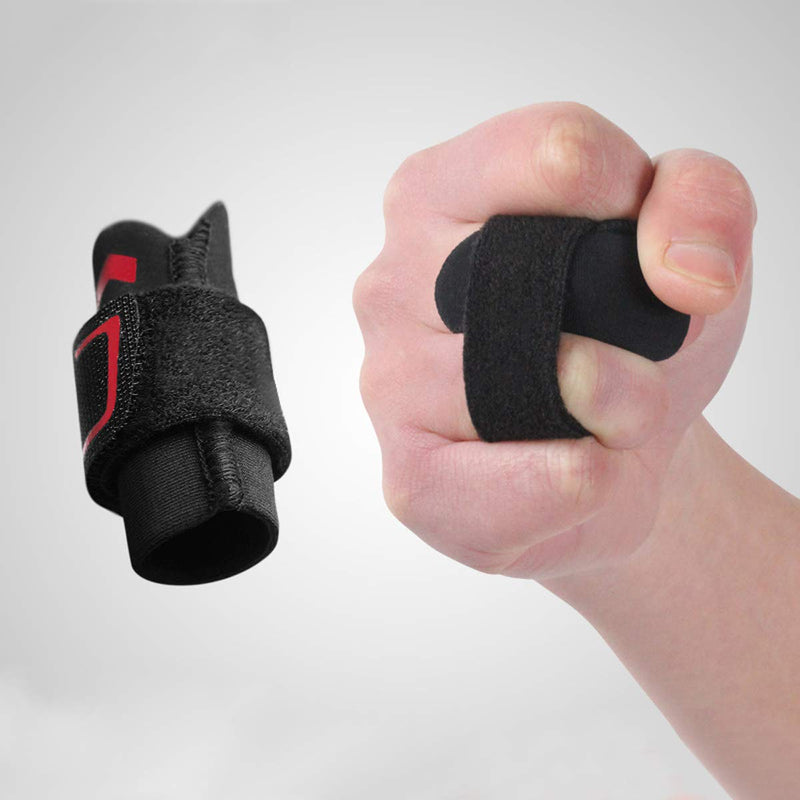 VerteLife Finger Splint Adjustable Finger Sleeve Support Protector Finger Brace Relieve Joint Pain Finger Guards Sport Cushion Bandage for Basketball Volleyball Red - NewNest Australia