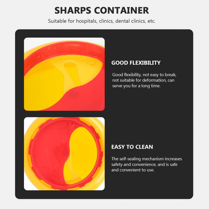 Alipis Disposal Box Round Cannula Box Needle Disposal Container Cannula Disposal Container Syringes Bucket Sharps Container Box Medical Waste Sharp Objects Pack of 5 - NewNest Australia