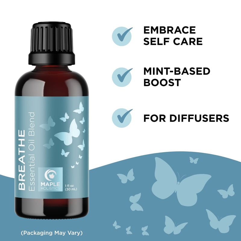 Breathe Blend Essential Oil for Diffuser - Invigorating Breathe Essential Oil Blend with Eucalyptus Peppermint Tea Tree and Mint Essential Oils for Diffusers for Home and Shower Aromatherapy - NewNest Australia