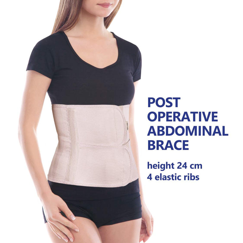 TOROS GROUP MANUFACTURE Postoperative Support Bandage Back Support Belt Abdominal Belt Abdominal Support Height 24 cm Small Beige S - NewNest Australia