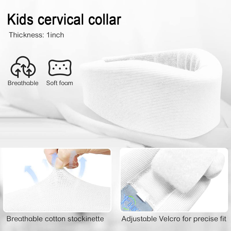 HKJD Kids Neck Brace for Neck Pain and Support - Soft Foam Pediatric Cervical Collar for Sleeping - Adjustable Youth Neck Support for Children Whiplash, Torticollis and Injury Support(S) Small - NewNest Australia