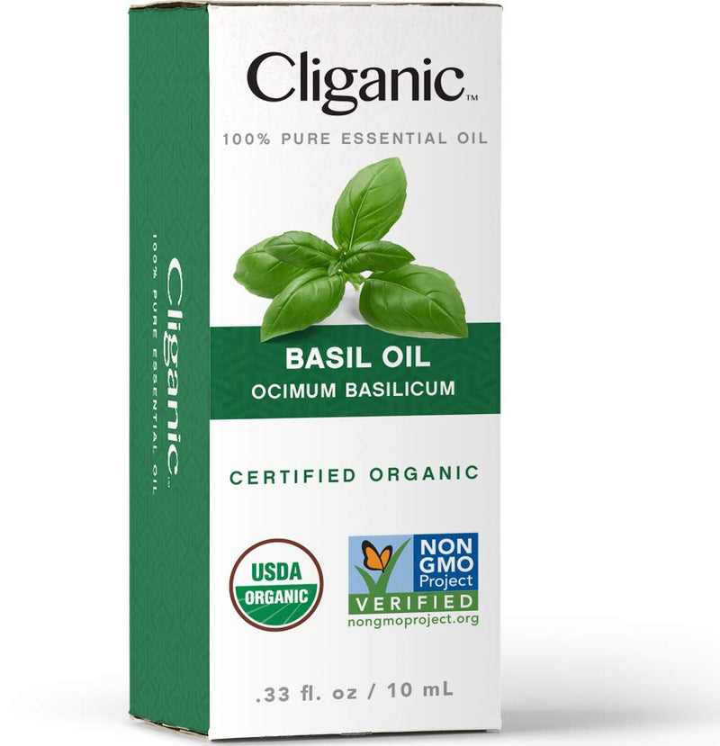 Cliganic Organic Basil Essential Oil, 100% Pure Natural for Aromatherapy | Non-GMO Verified 0.33 Fl Oz (Pack of 1) - NewNest Australia