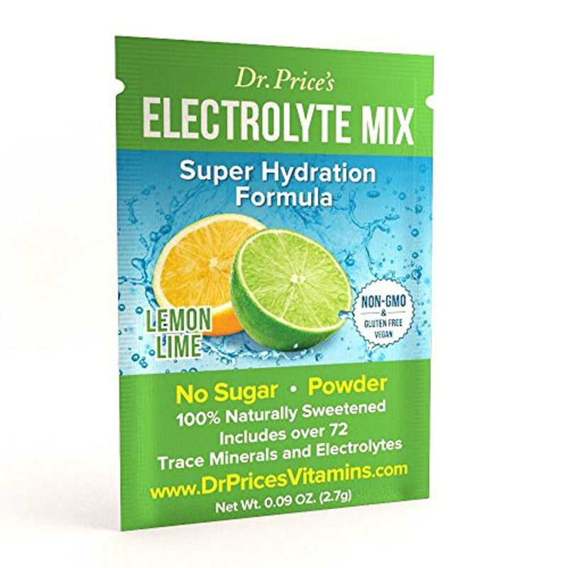 Dr. Price's Vitamins Electrolyte Mix Supplement Powder, 72 Trace Minerals, Potassium, Sodium, Electrolyte Replacement Keto Drink | Lemon-Lime 30 Packets | No Sugar, Keto, Vegan, Non-GMO, Gluten-Free - NewNest Australia