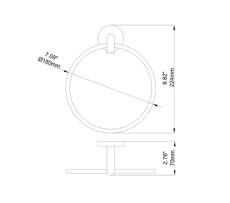 BUVELOT 077060-CR Leo Bathroom Brass Hand Towel Ring Modern Round,Chrome Chrome - NewNest Australia