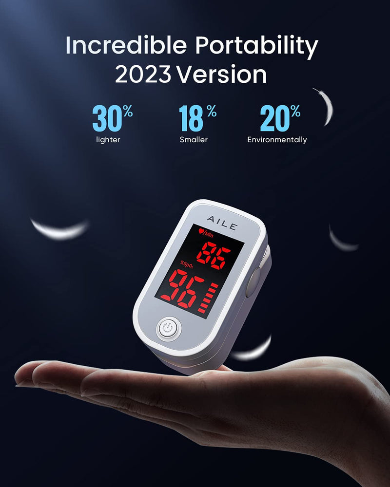 [2023] AILE Pulse Oximeter Oxygen Meter Adults Accurate Fast Easy Larger Red Screen Oxygen Monitor with Lanyard Blood Saturation Monitor -O2 Saturation Meter Pulse-Oximeter - NewNest Australia