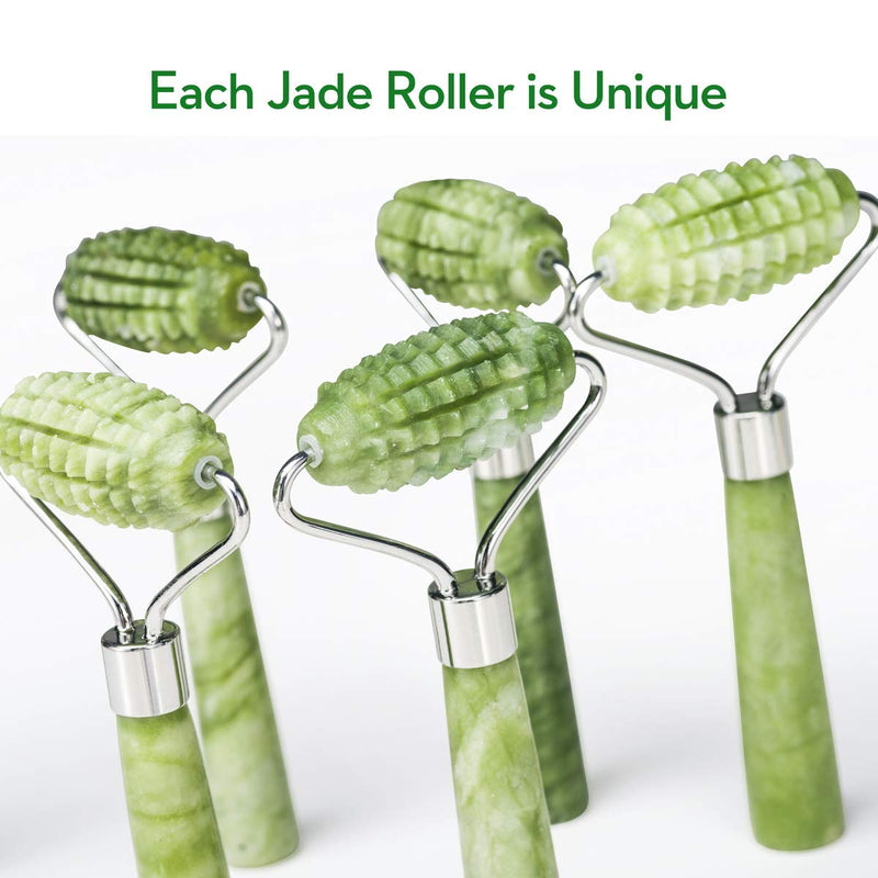 Kimkoo Jade Roller for Face-3 in 1 Kit with Facial Massager Tool,100% Real Natural Jade Stone Facial Roller Anti Aging,Face Beauty Set for Eye Anti-Wrinkle - NewNest Australia