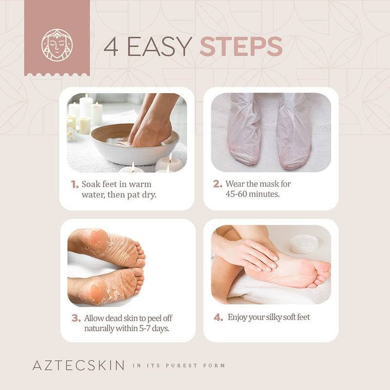 Aztecskin - Foot Peel Mask - Perfect For Callus, Cracked Heel And Hard Skin - Foot Mask For Exfoliating, Moisturising Treatment For Baby Soft Feet - NewNest Australia