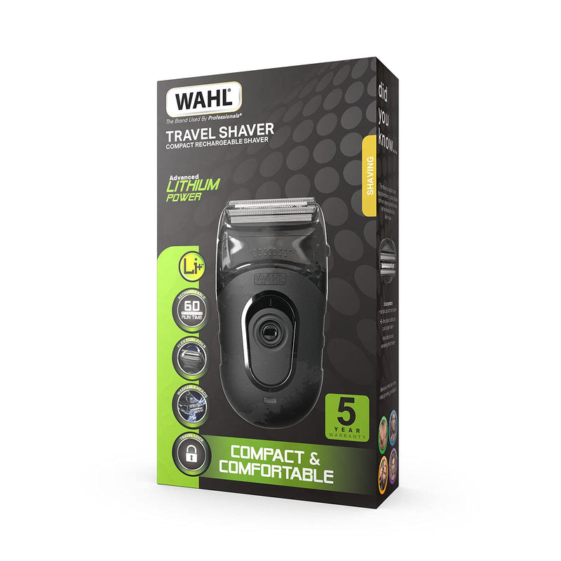 Wahl Li Compact Travel Shaver, Beard Shaver, Electric Shavers for Men, Washable Shaving Head, Easy Clean, Flex Foils, Close Cut, Small Shavers for Travelling, Black - NewNest Australia