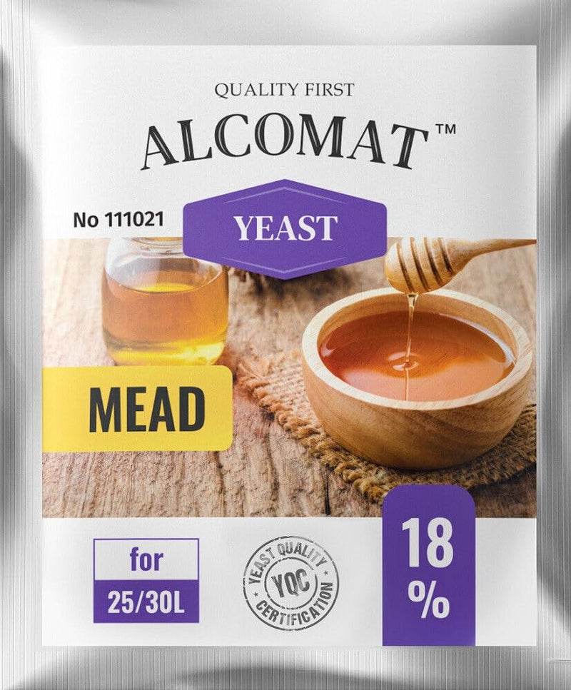 Alcomat Mead honey wine yeast + nutrient Nutri Mono | Distilling yeast wine yeast to 30 liters | regular fermentation rate up to 18% | 2 pack set - NewNest Australia