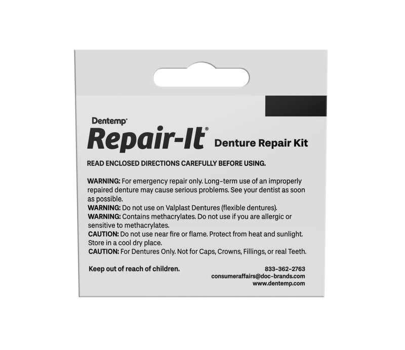 Dentemp emergency set for denture repair with easy and safe use, for 3 repairs - NewNest Australia
