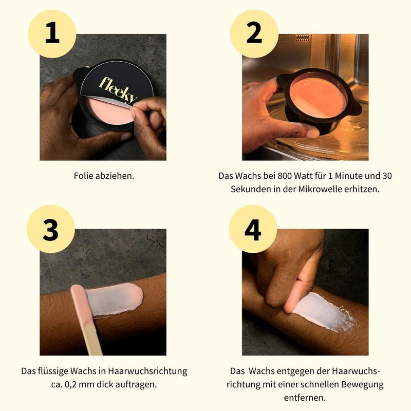Microwave hot wax set - 2-in-1 waxing for hair removal & care - ideal for face, body & bikini area - precision with wooden spatula. - NewNest Australia