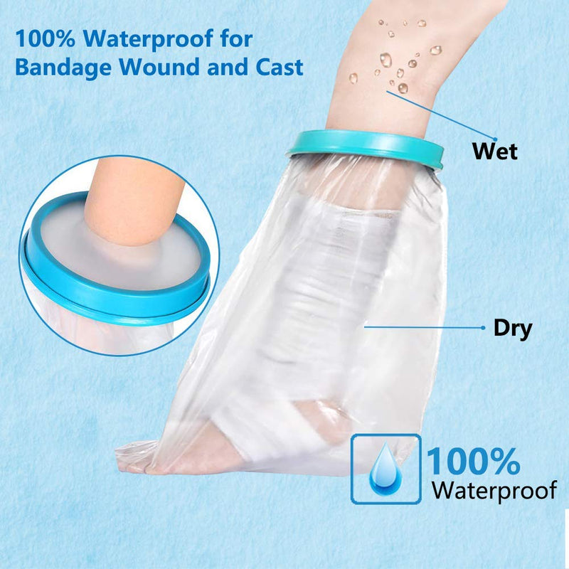 Fasola Waterproof Cast Cover Leg Chid, Reusable Plaster Cast Protector Leg Kids for Foot, Toe, Wounds, Shower Cover for Leg Cast, Keep Bandage Dry When Bathing, Showering 6-13 Yrs (43cm Leg) - NewNest Australia
