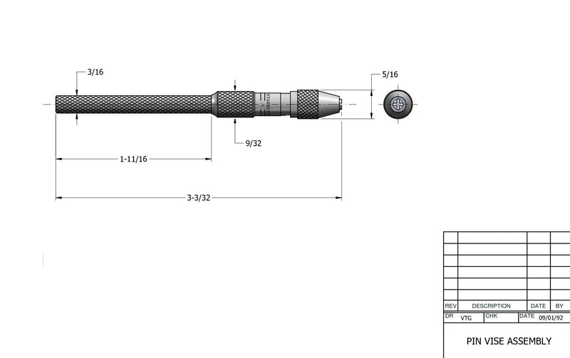 Starrett 162A Pin Vise Tool – Holds Drills, Wires, Jewelry, Taps Up to 0-0.040" (1mm) with Tapered Collet, Knurled Rings, Nickel Handle 0-1mm (0-0.040in) - NewNest Australia