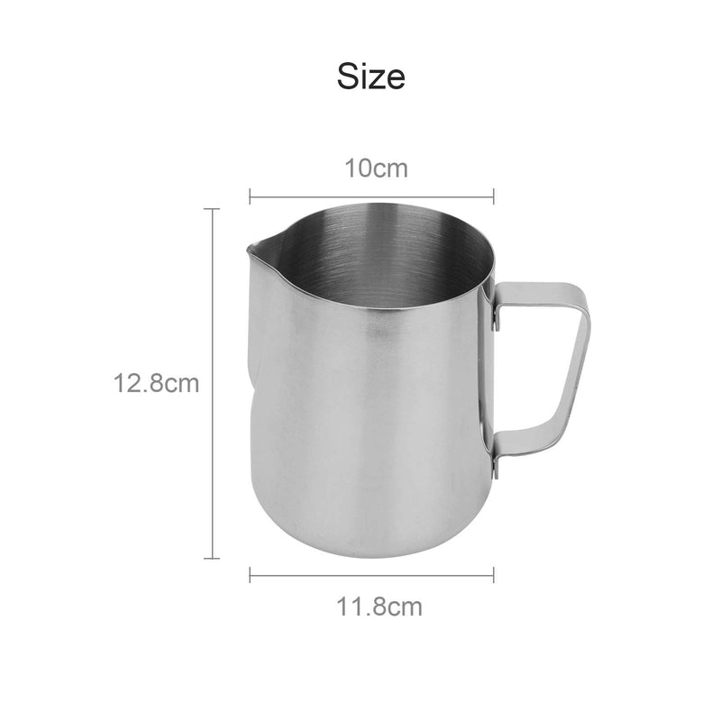Xpork 600ML Milk Jug Frother Coffee Latte Cup Container Metal Pitcher Thermometer Stainless Steel Foam Cup Coffee Milk Concentrate Latte Art Stainless Steel Measuring Cup - NewNest Australia