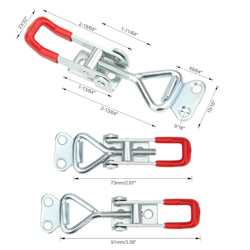 Favordrory 6 Pack Toggle Latch Clamp, Pull Latch, Adjustable Toggle Clamp Latch, Heavy Duty Toggle Latch, 150Kg 330Lbs Holding Capacity (25 Pieces Screws) - NewNest Australia
