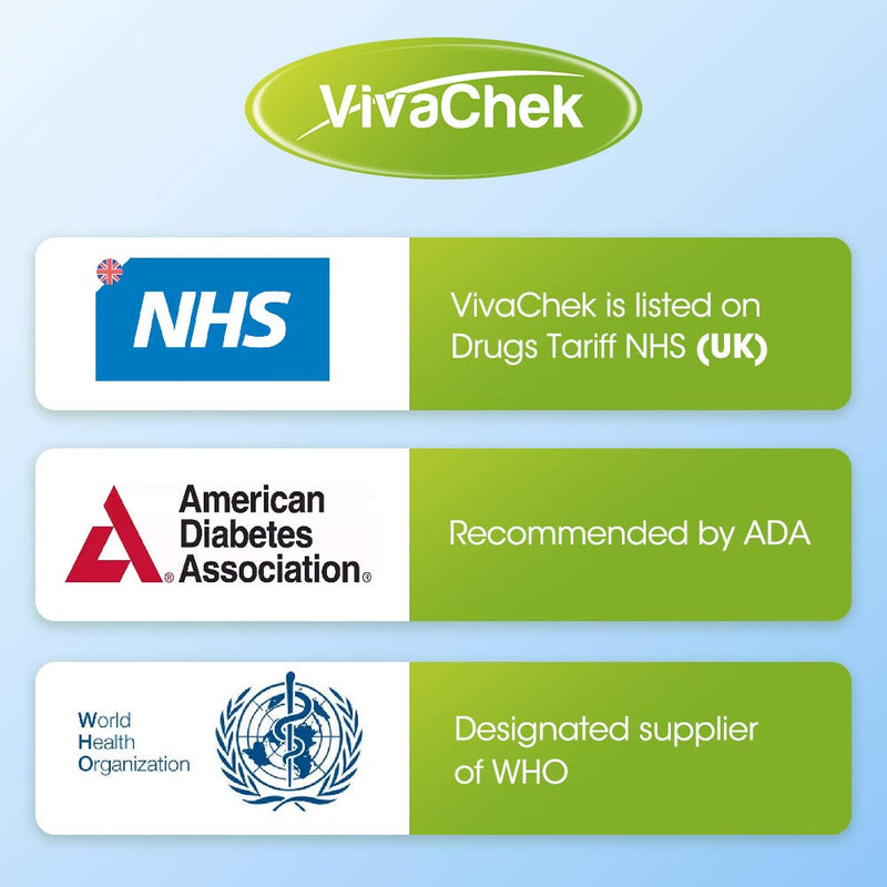 VivaChek Diabete Test Strips x 100 & Diabete Lancets x 100, No Coding Blood Glucose Test Strips, Blood Suger Test Strips for for UK Diabetics (VivaChek Ino） VivaChek Ino X 100 strips - NewNest Australia