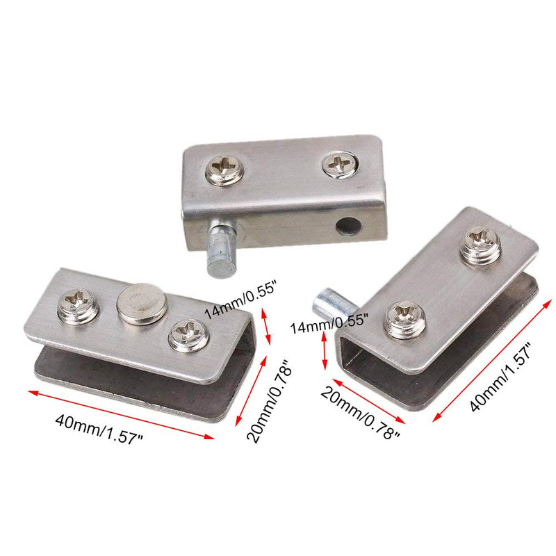 Rannb Single Suction Stainless Steel Door Glass Pivot Clamp Hinge for 5-8mm Glass -Pack of 2 Set - NewNest Australia