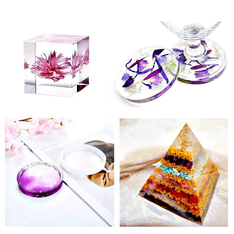 Resin Molds Silicone Kit 20Pcs,Epoxy Resin Molds Including Sphere,Cube,Pyramid,Square,Round, Used for Create Art,DIY,Ashtrays,Coasters,Candles.Bonus Decorative Sequins and The Complete Set Tools White - NewNest Australia