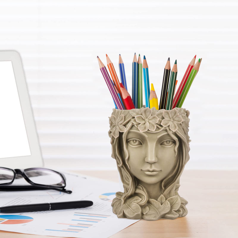 Pot Silicone Mold, Lady Head Planter Vase Mold, Pen Brush Holder Mold for Resin, Concrete, Plaster, Polymer Clay Goddness - NewNest Australia