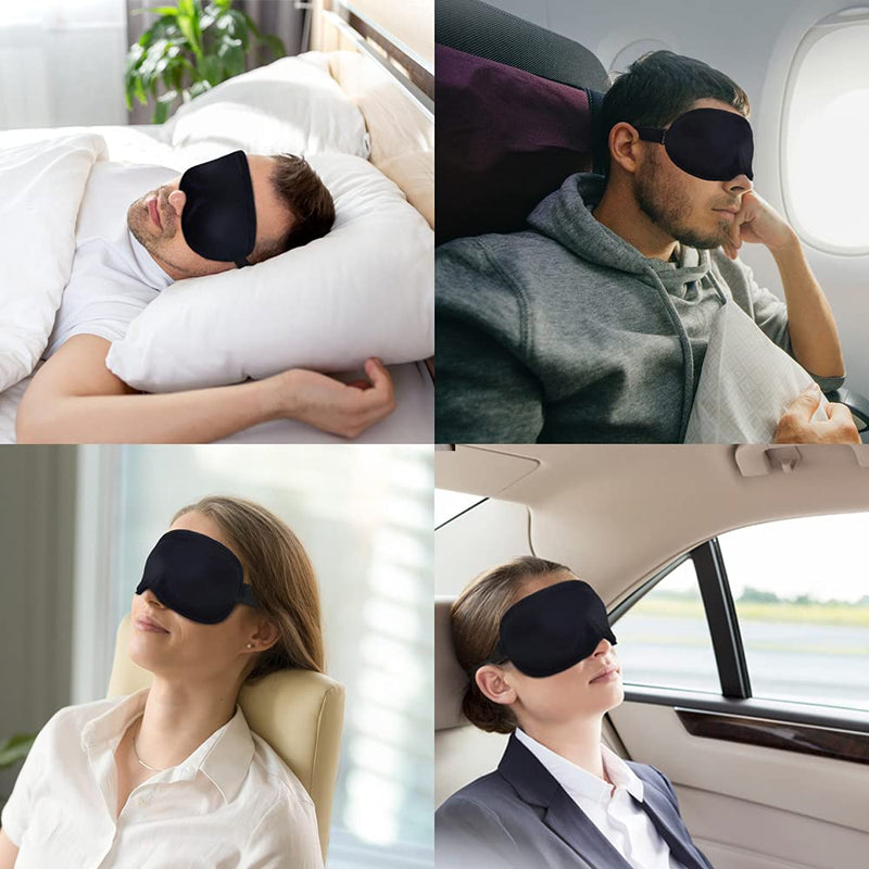 Sleep Eye Mask for Women Men- Silk Soft Foam Comfortable Sleeping Mask, Eye Cover Blindfold at Night Block Out Light Eye Shade Cover for Travel Yoga Nap, Black - NewNest Australia