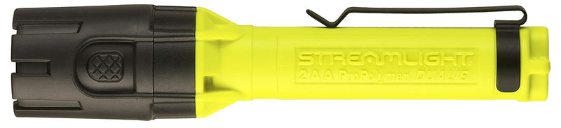 Streamlight 67751 Dualie 2AA Dual Beam Flashlight 115 Lumen Spot Beam and 115 Lumen Downward Facing Flood Light w/Pocket Clip and Magnetic Base, Yellow - 115 Lumens 2xAA, Batteries Included - NewNest Australia