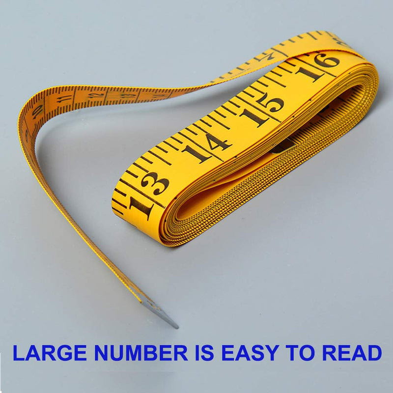 SumVibe 120 Inches/300cm Soft Tape Measure, Pocket Measuring Tape for Sewing Tailor Cloth Body Measurement, Yellow 2-Pack - NewNest Australia