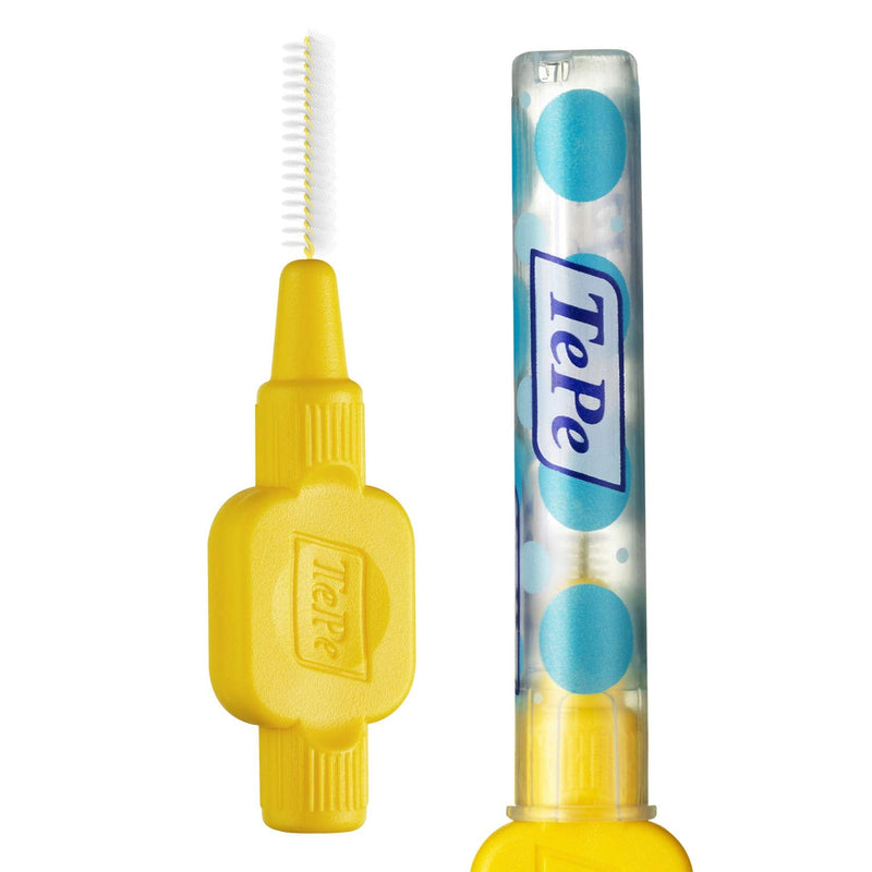 TePe Interdental Brush, Original, Yellow, 0.7 mm/ISO 4, 8pcs, plaque removal, efficient clean between the teeth, tooth floss, for narrow gaps - NewNest Australia