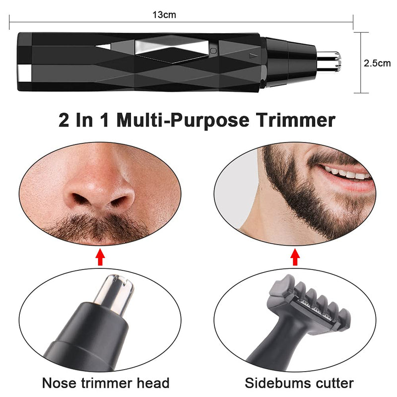 URAQT nose hair trimmer, nose/ear hair trimmer for men, professional nose hair remover, ear hair trimmer, pain-free, for safe trimming without plucking, USB charging, black - NewNest Australia