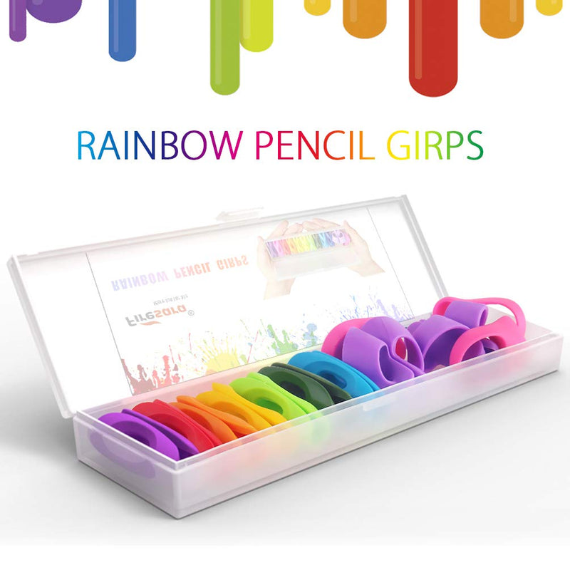 Pencil Grips, Firesara Ergonomic Rainbow Pencil Grips for Kids Handwriting,Pencil Grip Posture Correction Training Writing Aids for Adults Kids Preschoolers Students Special Needs(12PCS) 12pcs rainbow - NewNest Australia