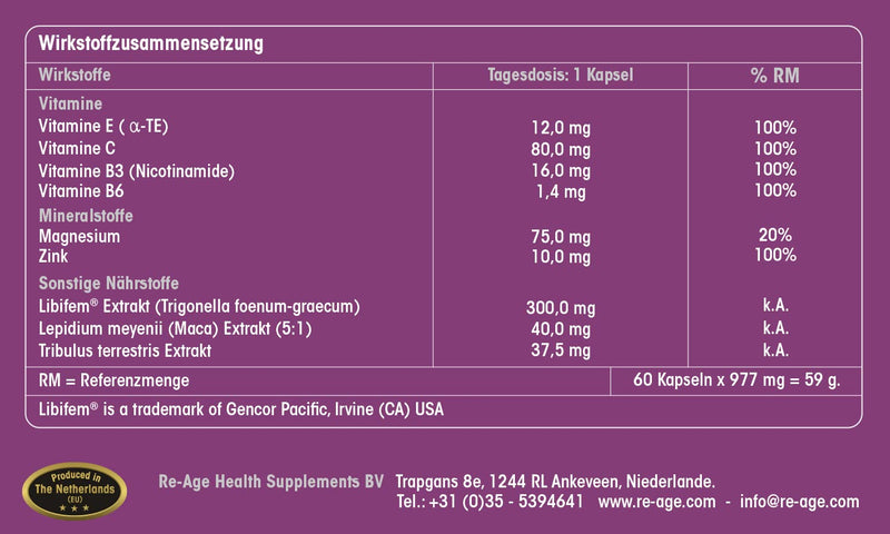 FEMENO 3 dietary supplement menopause | Mood, vitality and intimacy | Herbal preparation with powerful fenugreek extract & Tribulus Terrestris | 60 capsules from ReAge® - NewNest Australia