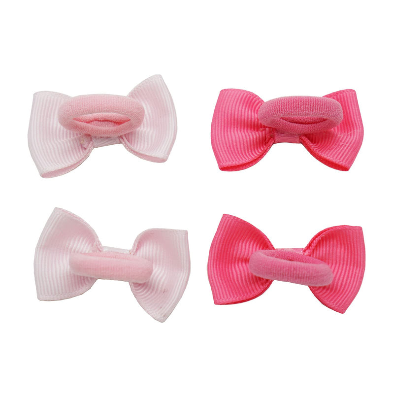 80PCS Tiny Hair Ties With Bows Baby Bows Rubber Bands Hair Ties Soft Elastics Ponytail Holders Hair Accessories for Infants Toddlers Baby Girls Style 1 - NewNest Australia
