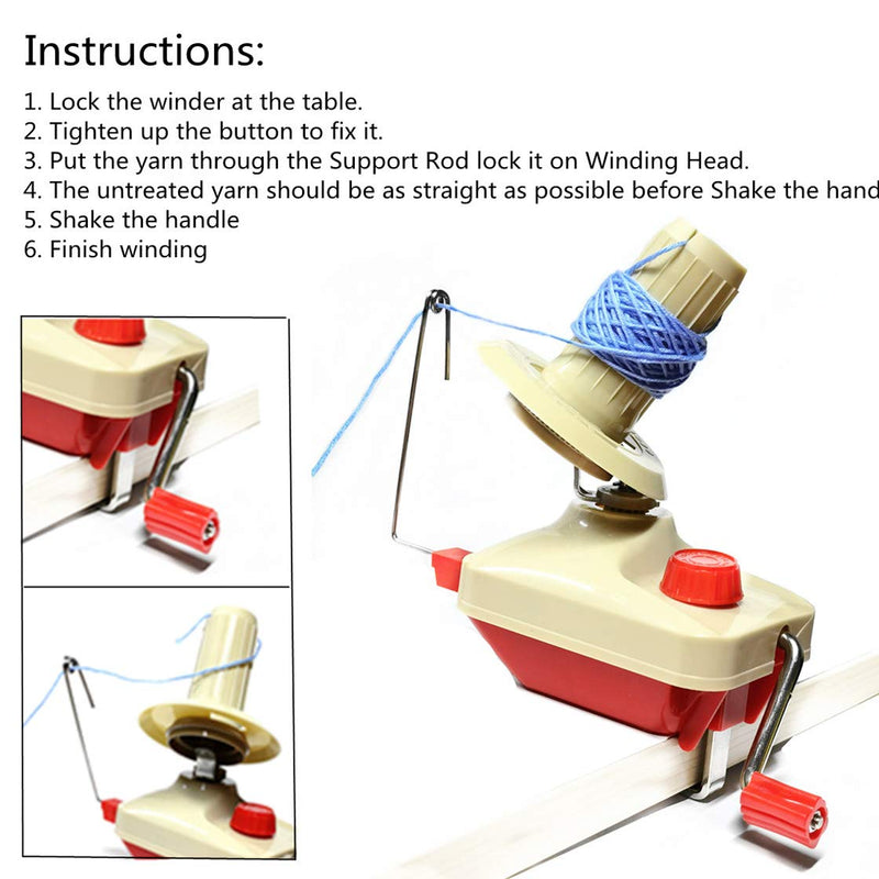 Yarn Ball Winder ,Convenient Ball Winder for Yarn,Yarn Swift and Ball Winder Combo with Easy Installation for Yarn Storage ,1 Pcs Scissors + 20 Pcs Stitch Knitting Needles + 4 Size Pompom Maker (26) - NewNest Australia
