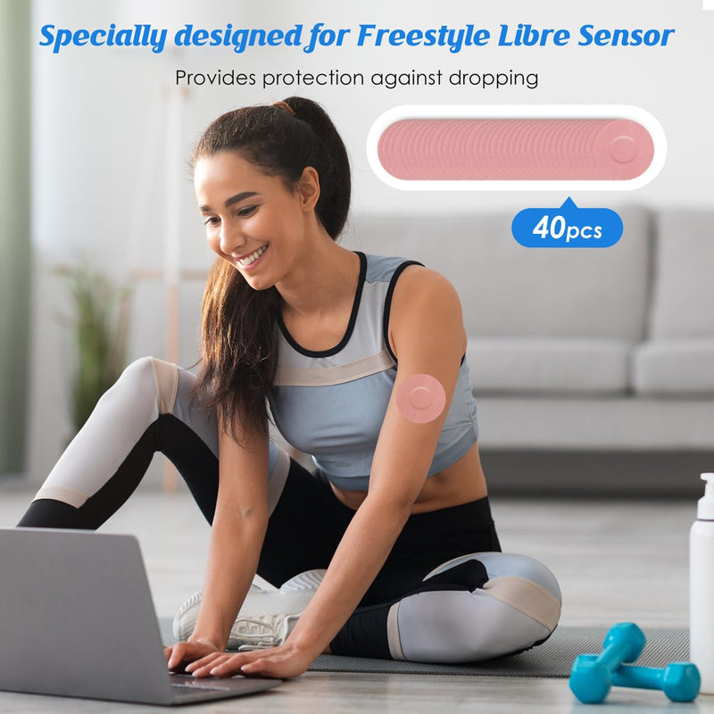 Pack Of 40 Freestyle Libre 3 Plasters, Waterproof, Breathable & Latex-Free, Plasters For Freestyle Libre 1, 2 & 3, Skin-Friendly Plasters For Swimming & Bath, Pink Youshares - NewNest Australia