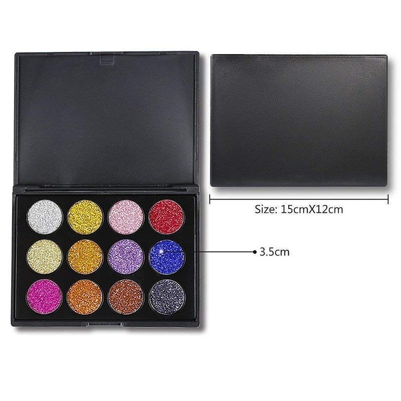 12 Colors Glitter Powder Makeup Palette Professional Long Lasting Shimmer Eyeshadow Palette Mineral Pressed Glitter - NewNest Australia