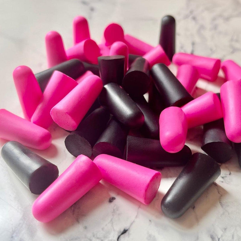 SMUG Foam Ear Plugs | 20 PC Soft Foam Earplugs | Ear Plugs for Sleep, Block Out Snoring, Travel, Loud Noise | Comfortable Noise Cancelling Ear Plugs | Custom Fit Earplugs (Black & Pink) Pink & Black - NewNest Australia