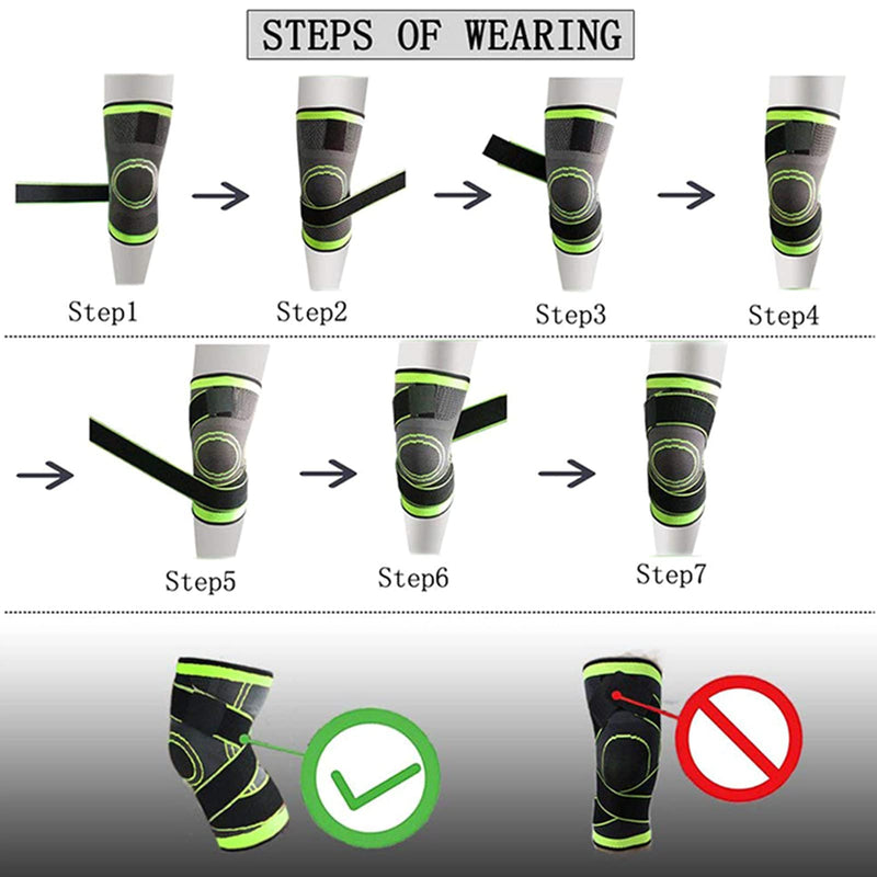 Layhou 1 X Adjustable Knee Support Knee C-Compression Sleeve Bandage Double Compression Band Breathable Design For Running Basketball Baseball Hiking Sports Activities - NewNest Australia