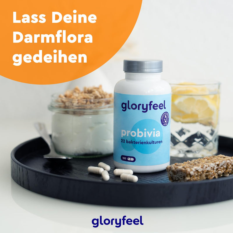 Gloryfeel Probivia Probiotics Capsules, 200 Gastro-Resistant Capsules, 18 Bacterial Strains + Inulin With Lactobacillus And Bifidobacterium, Laboratory Tested Production In Germany - NewNest Australia