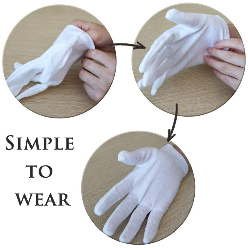 White Cotton Gloves,12Pairs BESTZY Soft Lightweight Work Gloves for Coin Jewelry Health Daily Work Gloves For Men Women(Medium) White Glove 2 - NewNest Australia