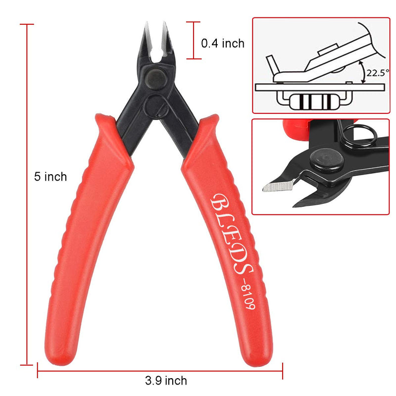 Flush Cutter, Wire Cutters, BS-8109 Wire Cutter Pliers, Flush Cutters, Nippers, Diagonal Cutter, Wire Cutters Side Cutter, Micro Shear Cutter Precision Electronics Siding Cutting Pliers 5 inch, Red 1 Pack -5" Red - NewNest Australia