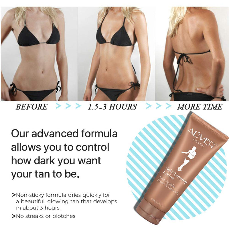 Self Tanner, Natural Ingredients and Nourishing Formula Sunless Tanning Lotion, Dark Gradual Tan, Flawless Darker Bronzer Skin for Body - NewNest Australia