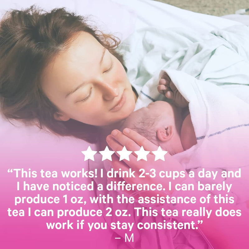 Pink Stork Lactation Tea: Smooth Vanilla Nursing Support, 100% Organic, Supports Breastfeeding + Breast Milk Supply with Fenugreek, Women-Owned, 30 Cups 15 Count (Pack of 1) - NewNest Australia