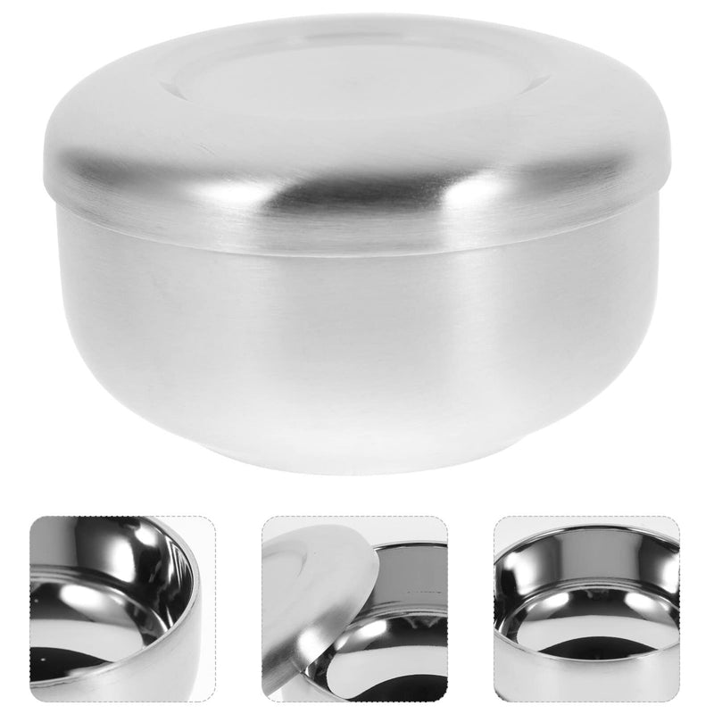 DECHOUS Stainless Steel Men Shaving Soap Bowl with Lid Useful Shaving Cream Soap Bowl Practical Mill Shaving Bowl for Home Bathroom (Silver) - NewNest Australia